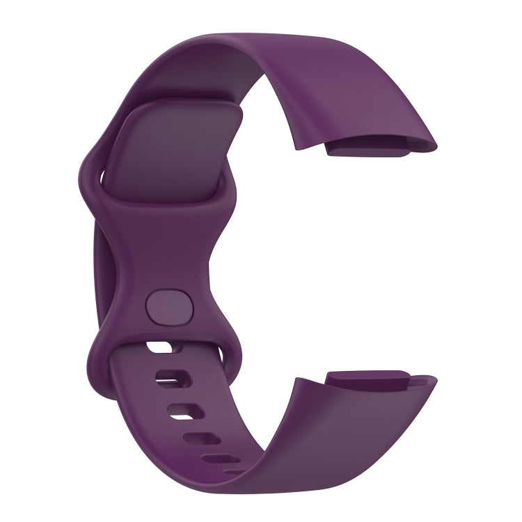 For Fitbit Charge 5 Silicone Watch Band, Size:L(Dark Purple) - Watch Bands by buy2fix | Online Shopping UK | buy2fix