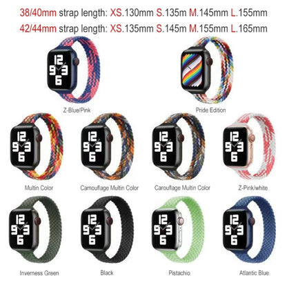 Small Waist Single Loop Nylon Braid Watch Band For Apple Watch Ultra 49mm&Watch Ultra 2 49mm / Series 9&8&7 45mm / SE 3&SE 2&6&SE&5&4 44mm / 3&2&1 42mm, Size:S 145mm(Colorful) - Watch Bands by buy2fix | Online Shopping UK | buy2fix