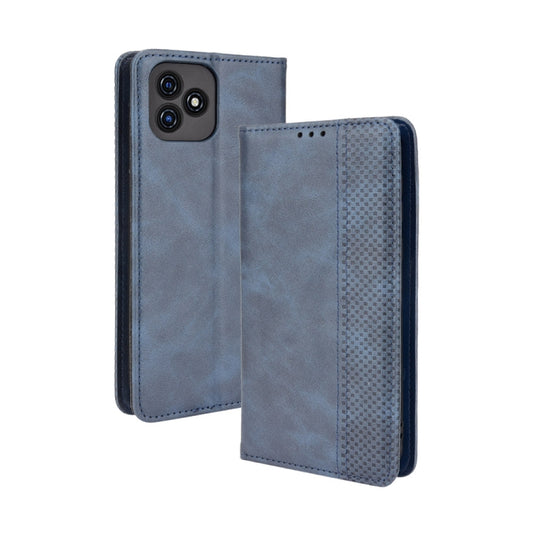 For Blackview Oscal C20 Magnetic Buckle Retro Crazy Horse Texture Horizontal Flip Leather Case with Holder & Card Slots & Photo Frame(Blue) - More Brand by buy2fix | Online Shopping UK | buy2fix