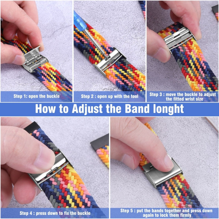 22mm Universal Metal Buckle Nylon Braided Watch Band(Coffee) - 22mm Bands by buy2fix | Online Shopping UK | buy2fix