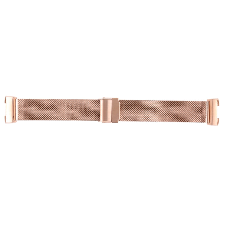 For Fitbit Charge 4 Double Insurance Buckle Milanese Watch Band(Rose Gold) - Watch Bands by buy2fix | Online Shopping UK | buy2fix