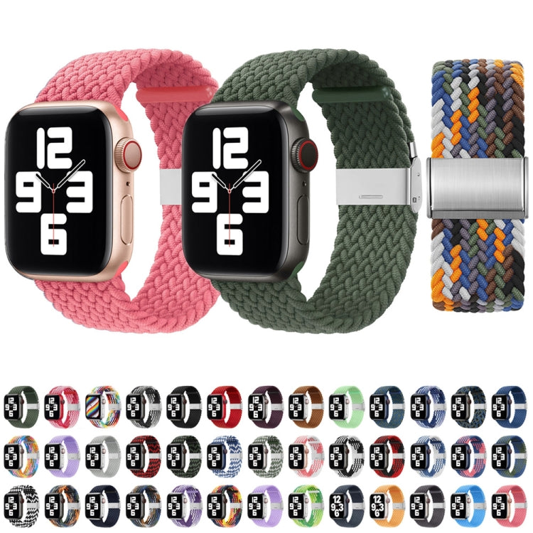 Nylon Braid One Buckle Watch Band For Apple Watch Series 9&8&7 41mm / SE 3&SE 2&6&SE&5&4 40mm / 3&2&1 38mm(Colorful) - Watch Bands by buy2fix | Online Shopping UK | buy2fix