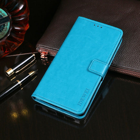 For Motorola Moto E20 idewei Crazy Horse Texture Leather Phone Case with Holder & Card Slots & Wallet(Sky Blue) - Motorola Cases by idewei | Online Shopping UK | buy2fix