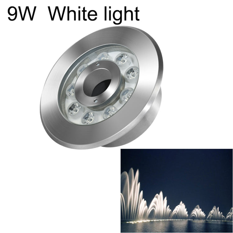 9W Landscape Ring LED Stainless Steel Underwater Fountain Light(White Light) - Underwater Lights by buy2fix | Online Shopping UK | buy2fix