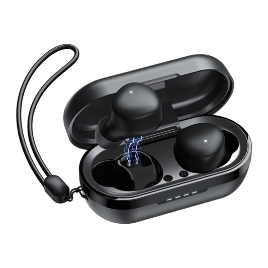 JOYROOM JR-TL1 Pro TWS Touch Bluetooth Earphone with Charging Box & Lanyard(Black) - TWS Earphone by JOYROOM | Online Shopping UK | buy2fix