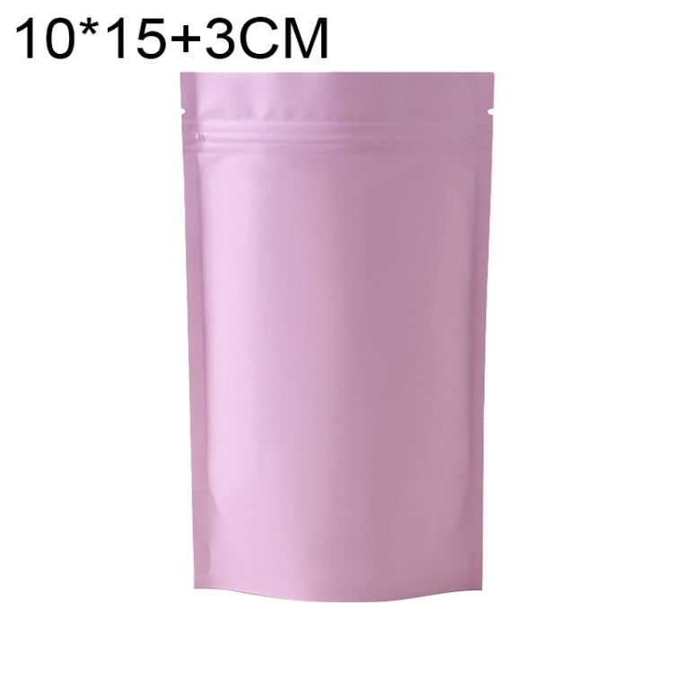 100 PCS/Set Matte Aluminum Foil Snack Stand-up Pouch, Size:10x15+3cm(Pink) - Preservation Supplies by buy2fix | Online Shopping UK | buy2fix