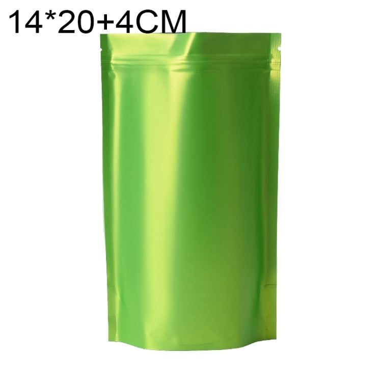 100 PCS/Set Matte Aluminum Foil Snack Stand-up Pouch, Size:14x20+4cm(Green) - Preservation Supplies by buy2fix | Online Shopping UK | buy2fix