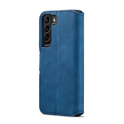 For Samsung Galaxy S22+ DG.MING Retro Oil Side Horizontal Flip Leather Case with Holder & Card Slots & Wallet(Blue) - Galaxy S22+ 5G Cases by DG.MING | Online Shopping UK | buy2fix