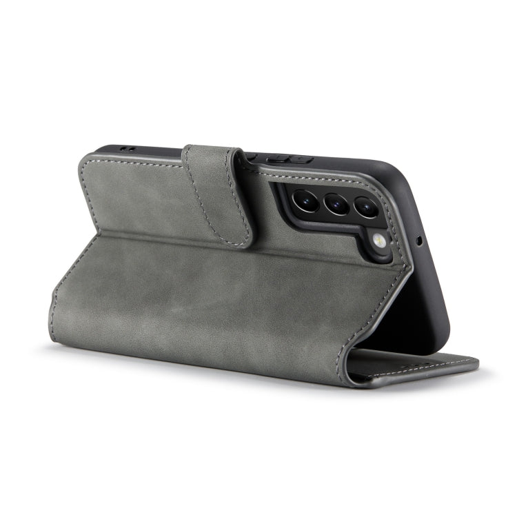 For Samsung Galaxy S22+ DG.MING Retro Oil Side Horizontal Flip Leather Case with Holder & Card Slots & Wallet(Grey) - Galaxy S22+ 5G Cases by DG.MING | Online Shopping UK | buy2fix