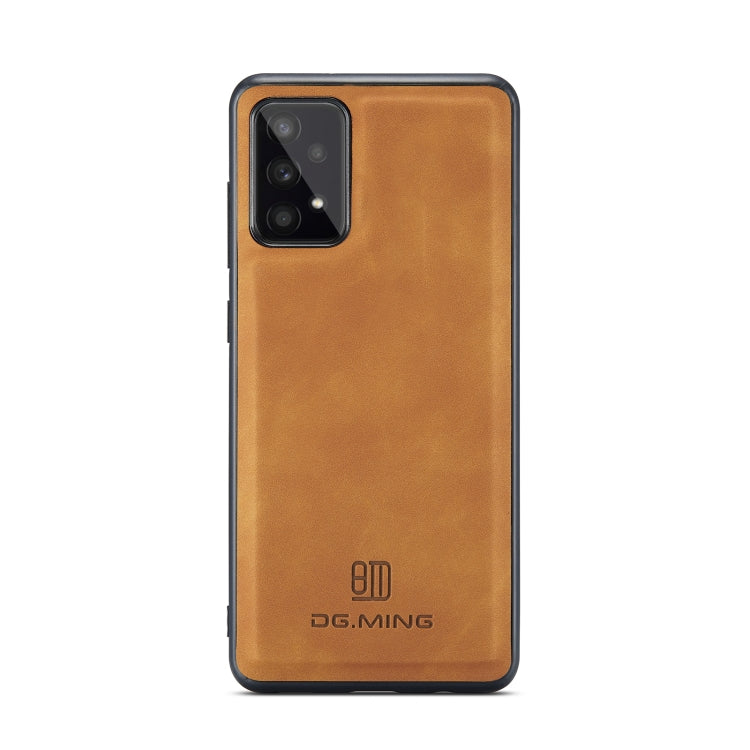 For Samsung Galaxy A53 5G DG.MING M2 Series 3-Fold Multi Card Bag Phone Case(Brown) - Galaxy Phone Cases by DG.MING | Online Shopping UK | buy2fix