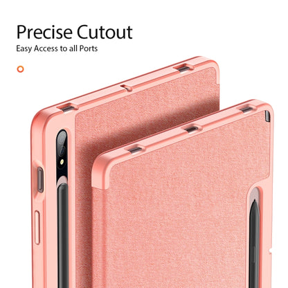 For Samsung Galaxy Tab S8 / Galaxy Tab S7 DUX DUCIS Domo Series Magnetic PU Leather Tablet Case(Pink) - Galaxy Tab S8 Cases by DUX DUCIS | Online Shopping UK | buy2fix