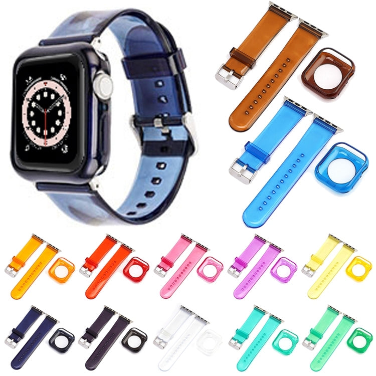 Jelly Watch Band + Case For Apple Watch Ultra 49mm&Watch Ultra 2 49mm / Series 9&8&7 45mm / SE 3&SE 2&6&SE&5&4 44mm / 3&2&1 42mm(Red) - Watch Bands by buy2fix | Online Shopping UK | buy2fix