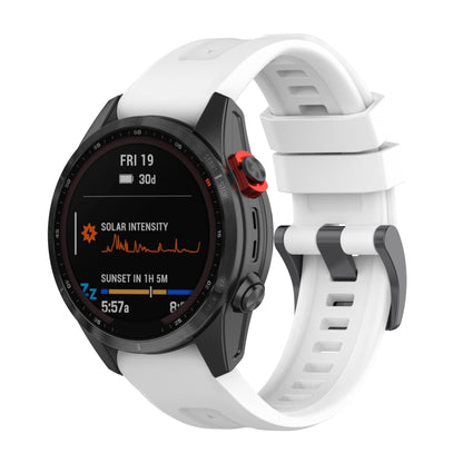 For Garmin Fenix 7S Quick Release Silicone Watch Band(White) - Watch Bands by buy2fix | Online Shopping UK | buy2fix