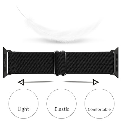 Polyester Nylon Watch Band For Apple Watch Ultra 49mm&Watch Ultra 2 49mm / Series 9&8&7 45mm / SE 3&SE 2&6&SE&5&4 44mm / 3&2&1 42mm(Black) - Watch Bands by buy2fix | Online Shopping UK | buy2fix