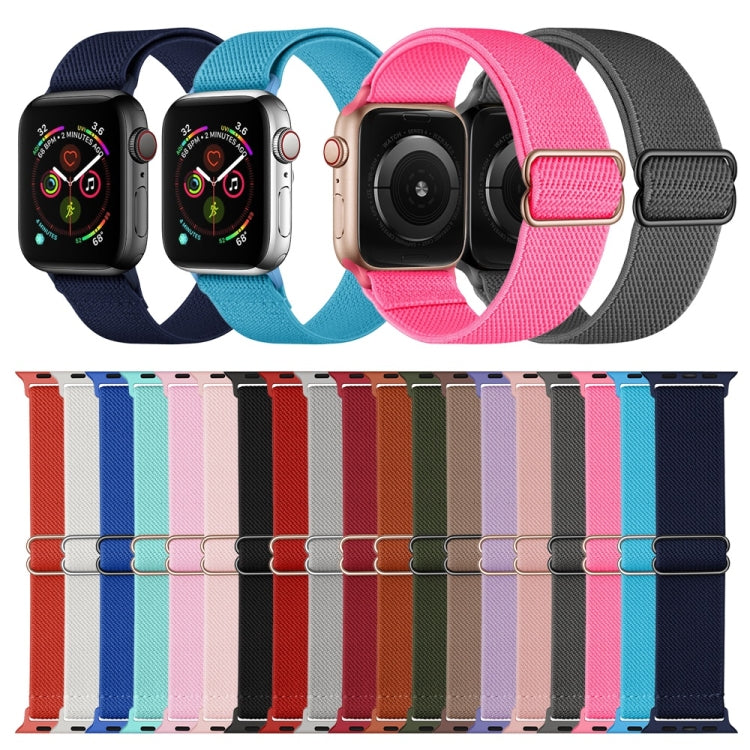 Polyester Nylon Watch Band For Apple Watch Ultra 49mm&Watch Ultra 2 49mm / Series 9&8&7 45mm / SE 3&SE 2&6&SE&5&4 44mm / 3&2&1 42mm(Black) - Watch Bands by buy2fix | Online Shopping UK | buy2fix