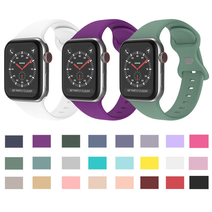 Butterfly Buckle Silicone Watch Band, Size: S For Apple Watch Ultra 49mm&Watch Ultra 2 49mm / Series 9&8&7 45mm / SE 3&SE 2&6&SE&5&4 44mm / 3&2&1 42mm(Pine Needle Green) - Watch Bands by buy2fix | Online Shopping UK | buy2fix