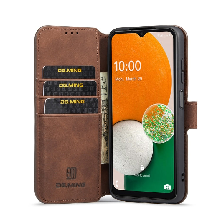 For Samsung Galaxy A13 4G DG.MING Retro Oil Edge Flip Leather Phone Case(Coffee) - Galaxy Phone Cases by DG.MING | Online Shopping UK | buy2fix