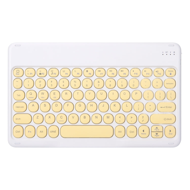 +X3 Universal Candy Color Round Keys Bluetooth Keyboard Leather Case(Lemon Yellow) - Universal Keyboard by buy2fix | Online Shopping UK | buy2fix