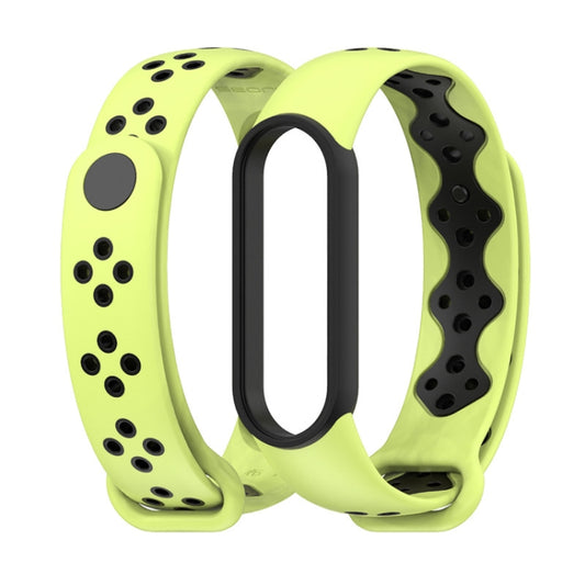 For Xiaomi Mi Band 5/6/7 Mijobs Sport Two-color TPU Watch Band(Grass+Black) - Watch Bands by MIJOBS | Online Shopping UK | buy2fix