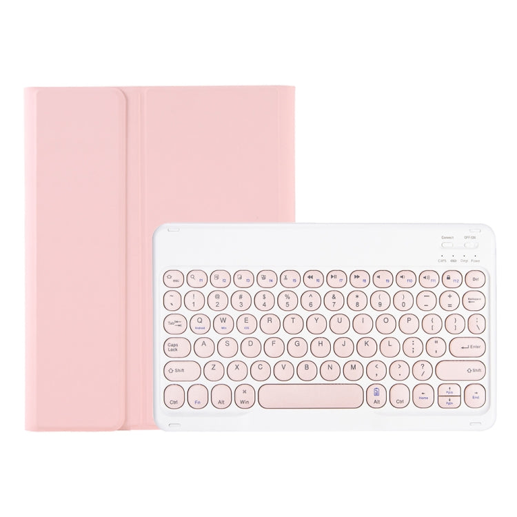 YA610B Candy Color Skin Feel Texture Round Keycap Bluetooth Keyboard Leather Case For Samsung Galaxy Tab S6 Lite 10.4 inch SM-P610 / SM-P615(Pink) - Samsung Keyboard by buy2fix | Online Shopping UK | buy2fix