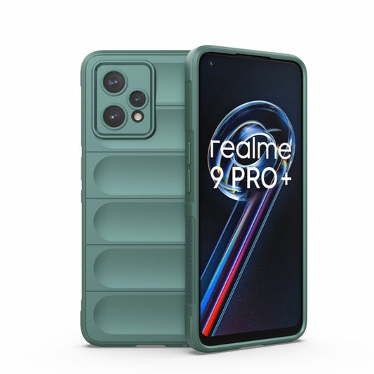 For OPPO Realme 9 Pro+ Magic Shield TPU + Flannel Phone Case(Dark Green) - Realme Cases by buy2fix | Online Shopping UK | buy2fix