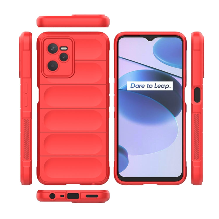 For OPPO Realme C35 Magic Shield TPU + Flannel Phone Case(Red) - Realme Cases by buy2fix | Online Shopping UK | buy2fix