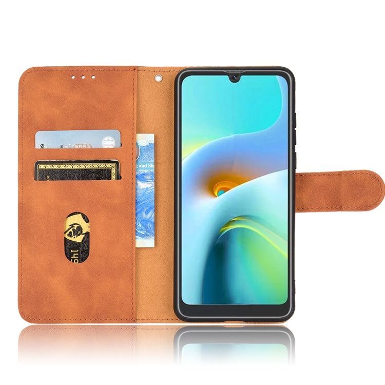 For Blackview A50 Skin Feel Magnetic Flip Leather Phone Case(Brown) - More Brand by buy2fix | Online Shopping UK | buy2fix