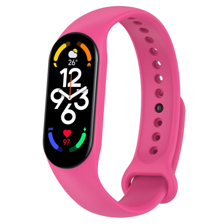 For Xiaomi Mi Band 7 / 7NFC / 6 / 6 NFC / 5 / 5 NFC / Amazfit Band 5 Official Silicone Watch Band(Barbie Pink) - Watch Bands by buy2fix | Online Shopping UK | buy2fix