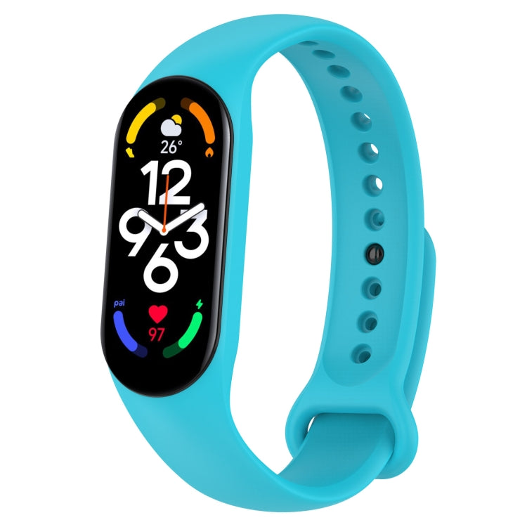 For Xiaomi Mi Band 7 / 7NFC / 6 / 6 NFC / 5 / 5 NFC / Amazfit Band 5 Official Silicone Watch Band(Sky Blue) - Watch Bands by buy2fix | Online Shopping UK | buy2fix