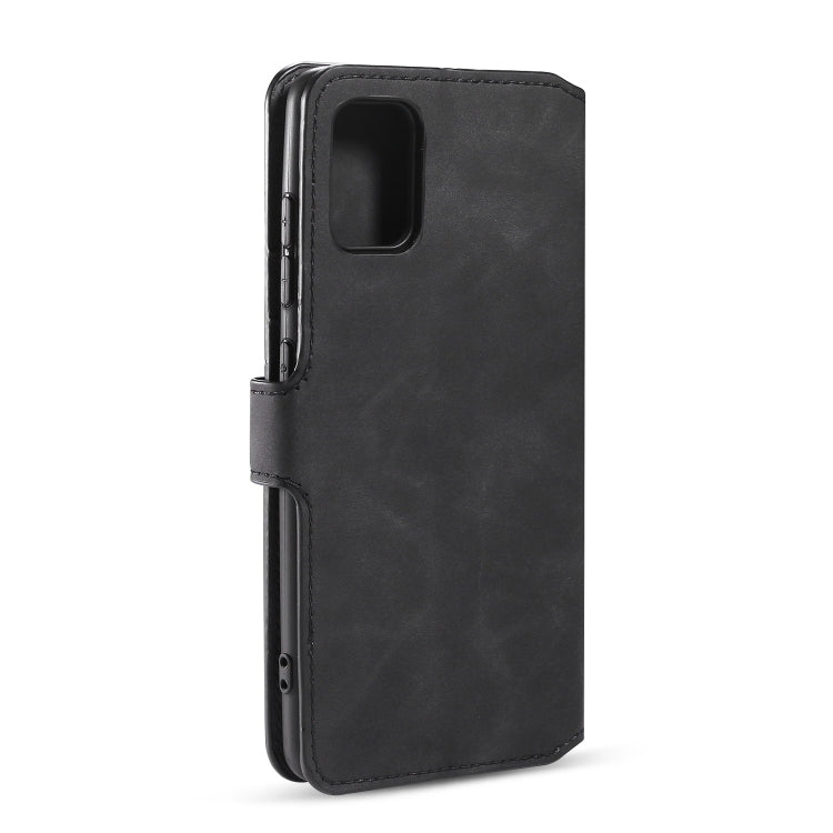 For Galaxy A51 DG.MING Retro Oil Side Horizontal Flip Case with Holder & Card Slots & Wallet(Black) - Galaxy Phone Cases by DG.MING | Online Shopping UK | buy2fix