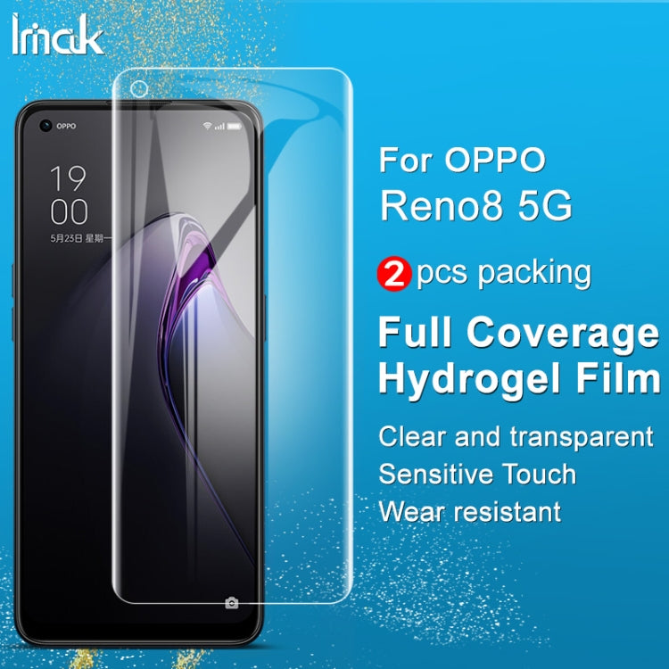 For OPPO Reno8 5G/Reno8 5G Global 2 PCS IMAK Curved Full Screen Hydrogel Film Front Protector - OPPO Tempered Glass by imak | Online Shopping UK | buy2fix