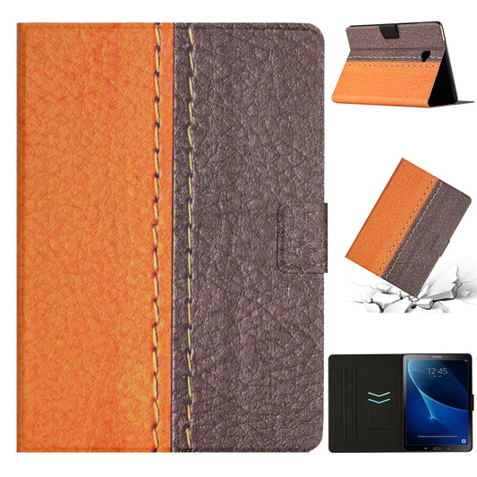 For Samsung Galaxy Tab A 10.1 T580 Stitching Solid Color Smart Leather Tablet Case(Orange) - Tab A 10.1 by buy2fix | Online Shopping UK | buy2fix