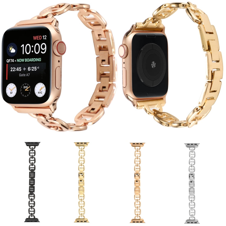 Steel Watch Band For Apple Watch Ultra 49mm&Watch Ultra 2 49mm / Series 9&8&7 45mm / SE 3&SE 2&6&SE&5&4 44mm / 3&2&1 42mm(Rose Gold) - Watch Bands by buy2fix | Online Shopping UK | buy2fix