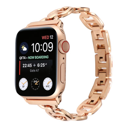 Steel Watch Band For Apple Watch Series 9&8&7 41mm / SE 3&SE 2&6&SE&5&4 40mm / 3&2&1 38mm(Rose Gold) - Watch Bands by buy2fix | Online Shopping UK | buy2fix