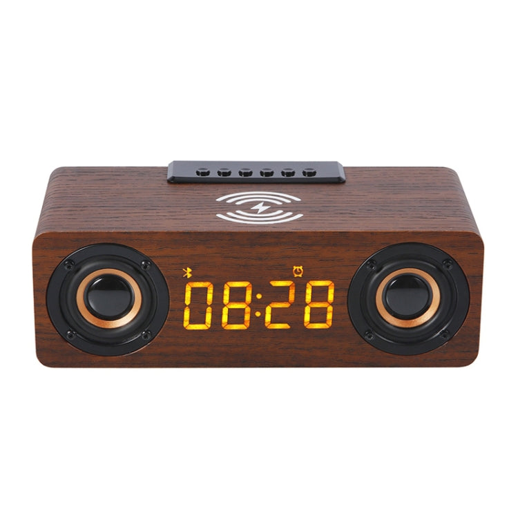 K1 Multifunctional Desktop Wooden Bluetooth Speaker Wireless Loudspeaker(Dark Brown) - Desktop Speaker by buy2fix | Online Shopping UK | buy2fix