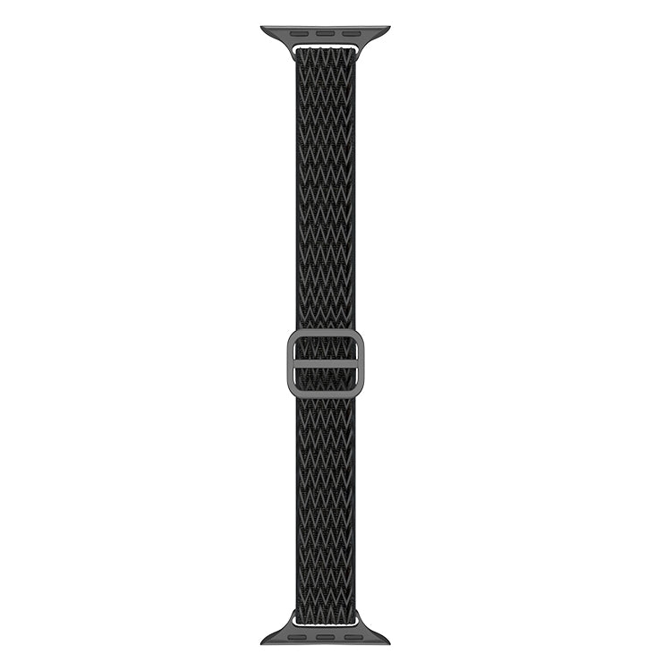 Wave Small Waist Nylon Watch Band For Apple Watch Ultra 49mm&Watch Ultra 2 49mm / Series 9&8&7 45mm / SE 3&SE 2&6&SE&5&4 44mm / 3&2&1 42mm(Black) - Watch Bands by buy2fix | Online Shopping UK | buy2fix