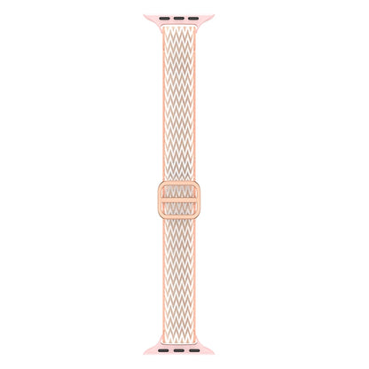 Wave Small Waist Nylon Watch Band For Apple Watch Ultra 49mm&Watch Ultra 2 49mm / Series 9&8&7 45mm / SE 3&SE 2&6&SE&5&4 44mm / 3&2&1 42mm(Pink) - Watch Bands by buy2fix | Online Shopping UK | buy2fix