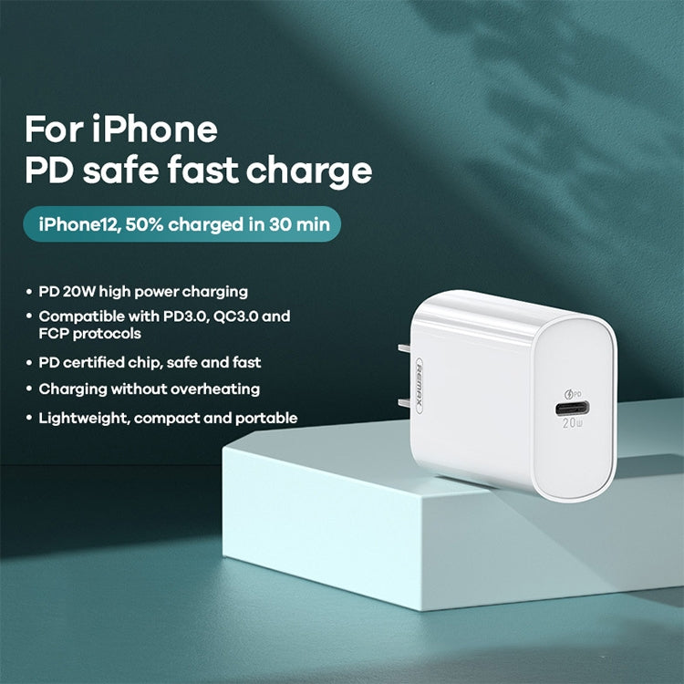 REMAX RP-U70 Jane Series 20W USB-C/Type-C PD Fast Charger, Specification:CN Plug(White) - USB Charger by REMAX | Online Shopping UK | buy2fix