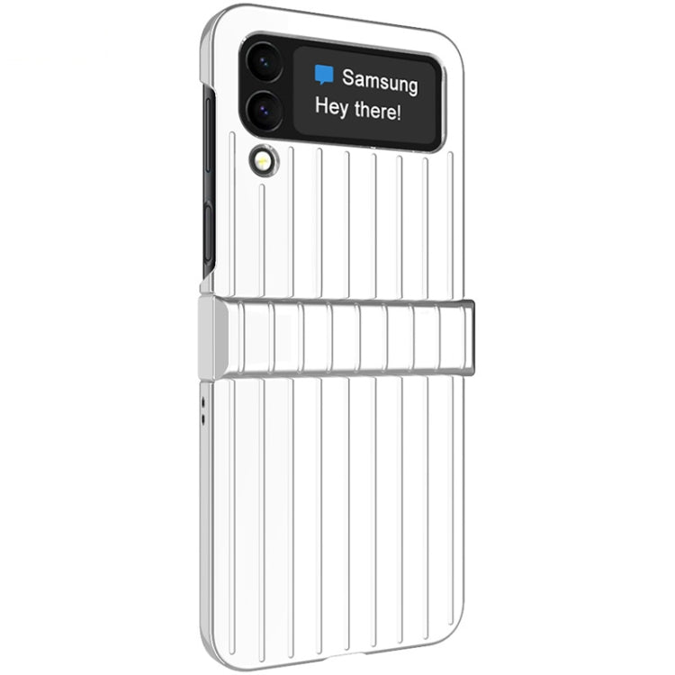 For Samsung Galaxy Z Flip4 5G IMAK JS-3 Series Colorful Vertical Stripe PC Case(Silver) - Galaxy Z Flip4 5G Cases by imak | Online Shopping UK | buy2fix