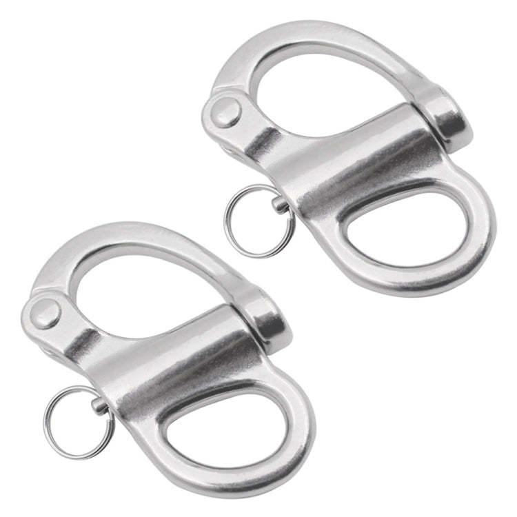 2 PCS 316 Stainless Steel Fixed Spring Shackle, Size:35mm - Marine Accessories & Parts by buy2fix | Online Shopping UK | buy2fix