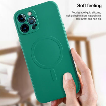 For iPhone 14 Liquid Silicone Full Coverage Magsafe Phone Case (Green) - iPhone 14 Cases by buy2fix | Online Shopping UK | buy2fix