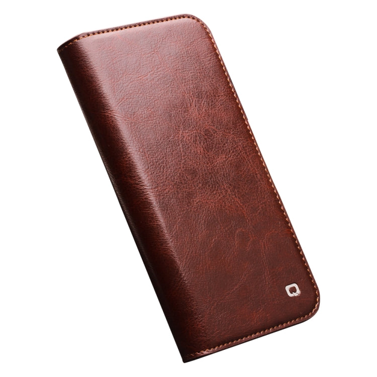 For iPhone 14 QIALINO Horizontal Flip Leather Phone Case (Brown) - iPhone 14 Cases by QIALINO | Online Shopping UK | buy2fix