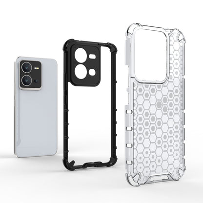 For vivo V25 5G / X80 Lite 5G Honeycomb Phone Case(Black) - vivo Cases by buy2fix | Online Shopping UK | buy2fix