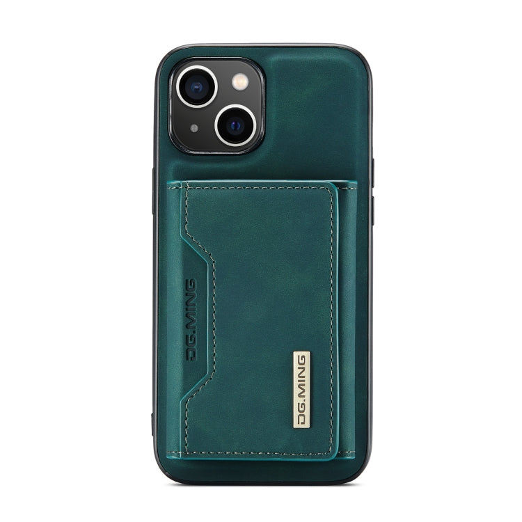 For iPhone 14 Plus DG.MING M2 Series 3-Fold Card Bag Leather Case(Green) - iPhone 14 Plus Cases by DG.MING | Online Shopping UK | buy2fix