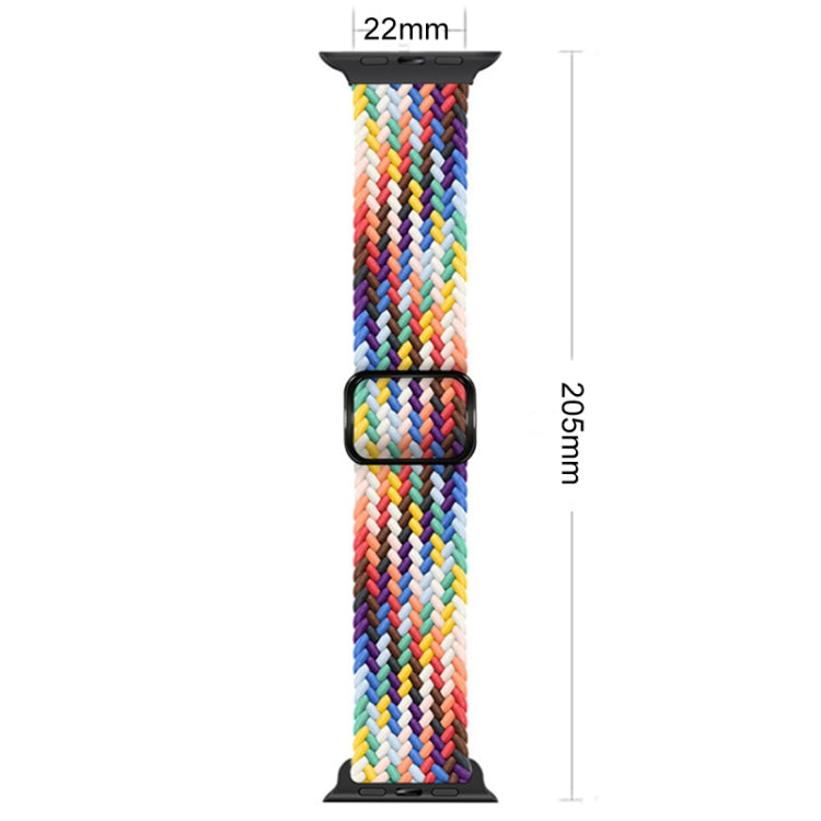 Buckle Nylon Braided Watch Band For Apple Watch Series 8&7 41mm / SE 2&6&SE&5&4 40mm / 3&2&1 38mm(Blue Pink) - Watch Bands by buy2fix | Online Shopping UK | buy2fix