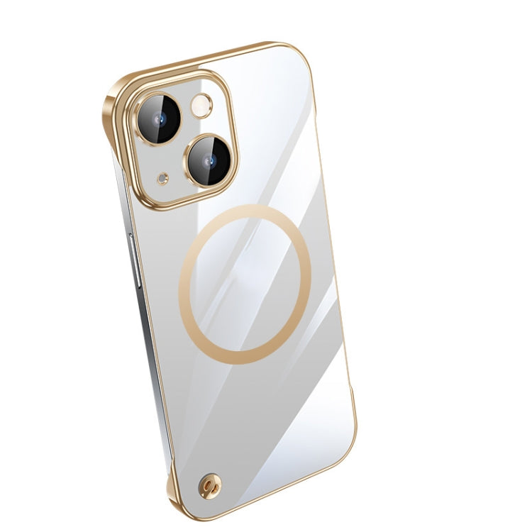 For iPhone 14 Plus Electroplating Frameless Magsafe Magnetic PC Phone Case(Gold) - iPhone 14 Plus Cases by buy2fix | Online Shopping UK | buy2fix