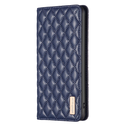 For OPPO Reno7 5G / Find X5 Lite Diamond Lattice Magnetic Leather Flip Phone Case(Blue) - OPPO Cases by buy2fix | Online Shopping UK | buy2fix