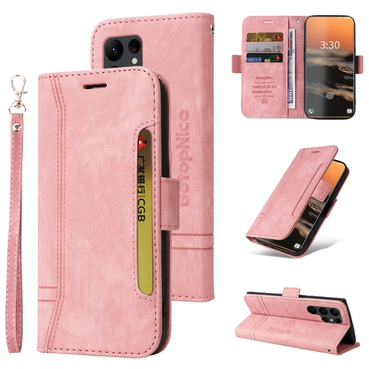 For Samsung Galaxy S23 Ultra 5G BETOPNICE Dual-side Buckle Leather Phone Case(Pink) - Galaxy S23 Ultra 5G Cases by BETOPNICE | Online Shopping UK | buy2fix