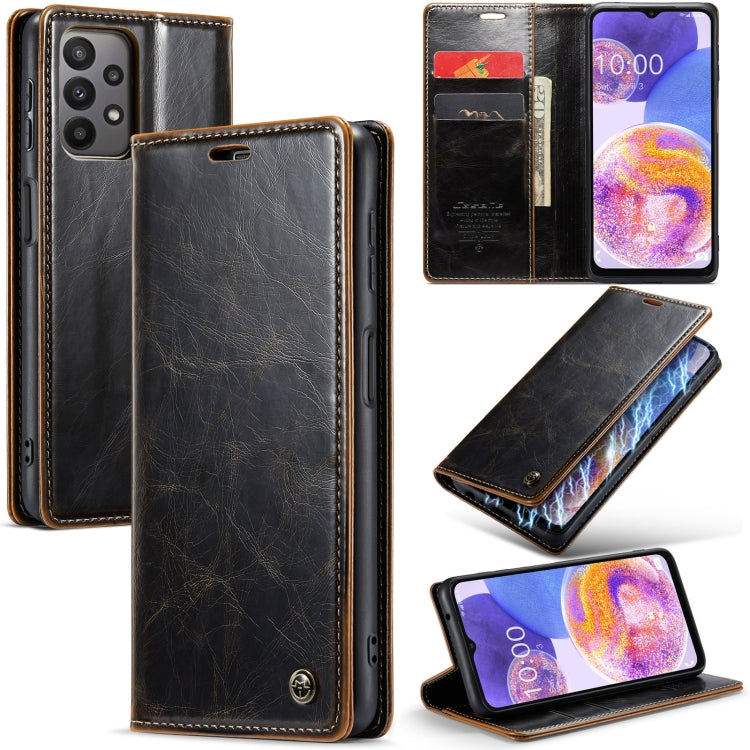 For Samsung Galaxy A23 / M23 CaseMe 003 Crazy Horse Texture Leather Phone Case(Coffee) - Galaxy Phone Cases by CaseMe | Online Shopping UK | buy2fix