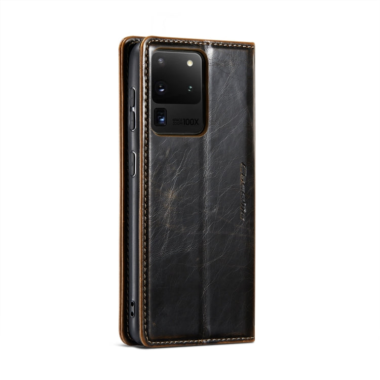 For Samsung Galaxy S20 Ultra CaseMe 003 Crazy Horse Texture Leather Phone Case(Coffee) - Galaxy Phone Cases by CaseMe | Online Shopping UK | buy2fix